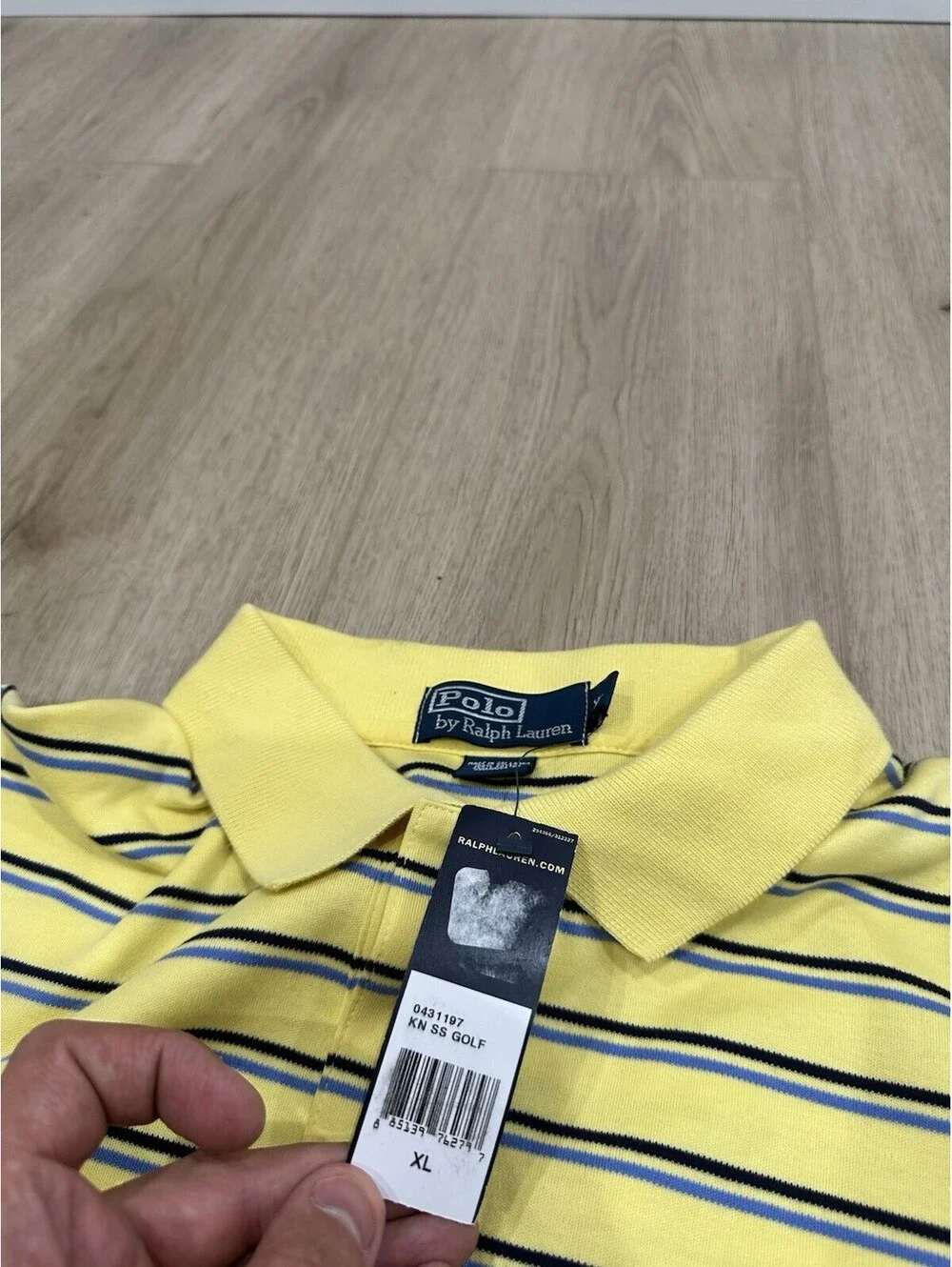 NWT Polo Ralph Lauren Shirt Mens XL Yellow Striped Pony Custom Fit Casual Preppy